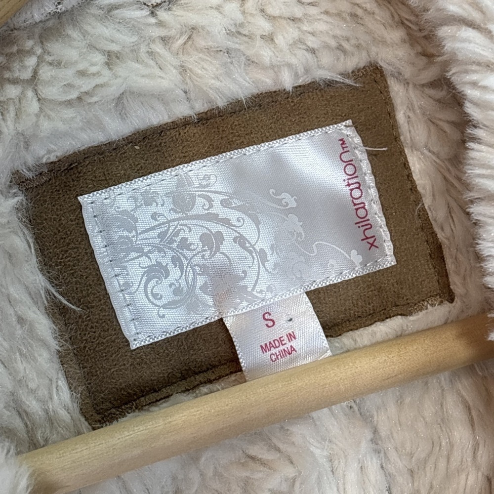 Y2K Boho Sherpa Suede Vest Western Festival Fairycore Layering‎ Small - Picture 5 of 13